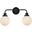 Hanson 2 Lights Bath Sconce In Black With Frosted Shade