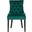 Harlow Emerald and Espresso 19 Inch H Tufted Ring Chair - Silver Nail Heads Set of 2