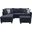 Harmony Fabric Sectional Sofa with Left-Facing Chaise and Storage Ottoman In Black