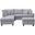 Harmony Fabric Sectional Sofa with Left-Facing Chaise and Storage Ottoman In Light Gray