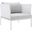 Harmony Sunbrella Outdoor Patio Aluminum Arm Chair In White and Gray