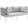 Harmony Sunbrella Outdoor Patio Aluminum Loveseat In Gray