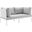 Harmony Sunbrella Outdoor Patio Aluminum Loveseat In White and Gray