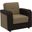 Harmony Upholstered Convertible Armchair with Storage In Brown