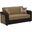 Harmony Upholstered Convertible Loveseat with Storage In Brown HAR-BN-PU-LS