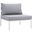 Harmony White and Gray Armless Outdoor Patio Aluminum Chair
