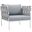 Harmony White and Gray Outdoor Patio Aluminum Arm Chair