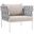Harmony White Beige Outdoor Patio Aluminum Arm Chair