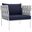 Harmony White Navy Outdoor Patio Aluminum Arm Chair