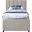 Harper Linen Textured Fabric Twin Trundle Bed In Beige