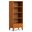 Harper Solid Hardwood Bookcase with Storage In Teak Brown