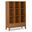 Harper Solid Hardwood Cube Storage with Drawers In Teak Brown