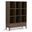 Harper Solid Hardwood Cube Storage with Drawers In Walnut Brown