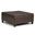 Harrison Vegan Faux Leather Coffee Table Storage Ottoman In Chocolate Brown