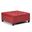 Harrison Vegan Faux Leather Coffee Table Storage Ottoman In Crimson Red