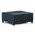 Harrison Vegan Faux Leather Coffee Table Storage Ottoman In Distressed Dark Blue