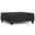 Harrison Vegan Faux Leather Large Square Coffee Table Storage Ottoman In Distressed Black