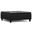 Harrison Vegan Faux Leather Large Square Coffee Table Storage Ottoman In Midnight Black
