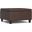 Harrison Vegan Faux Leather Small Square Coffee Table Storage Ottoman In Chocolate Brown