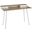 Harvey Contemporary Desk In Steel And Natural Wood With White Accents