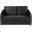 Hathaway Black Velvet Modern Chic Loveseat Couch
