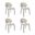 Haven Vegan Leather Metal Side Chair Set of 4 In Stone Gray