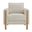 Hawken Boucle Fabric Accent Armchair In Parchment Beech