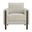 Hawken Boucle Fabric Accent Armchair In Parchment Espresso