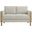 Hawken Boucle Fabric Loveseat In Parchment Beech