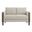 Hawken Boucle Fabric Loveseat In Parchment Espresso