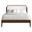 Hawthorne Queen Platform Bed with Upholstered Headboard In Walnut and White