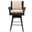Hayes Black and Beige Outdoor Wicker Swivel Armed Bar Stool