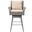 Hayes Grey and Beige Outdoor Wicker Swivel Armed Bar Stool