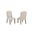 Hazel Rustic Wingback Dining Chair Set of 2 in Beige