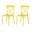 Heavy Duty Plastic Cross Back Dining Side Chairs Set of 4 In Yellow