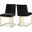 Heidi Velvet Dining Chair Set of 2 In Black/Gold
