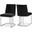 Heidi Velvet Dining Chair Set of 2 In Black/Chrome