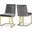 Heidi Velvet Dining Chair Set of 2 In Grey/Gold