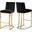 Heidi Velvet Stool In Black/Gold
