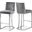 Heidi Velvet Stool In Grey/Chrome