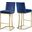 Heidi Velvet Stool In Navy and Gold