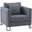 Heritage Gray Fabric Upholstered Accent Chair with Brushed Stainless Steel Legs