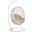 Hide Outdoor Patio Sunbrella Swing Chair With Stand In White/Beige