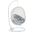 Hide Outdoor Patio Sunbrella Swing Chair With Stand In White and Gray
