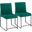 High Back Fuji Contemporary Dining Chair In Black Steel And Green Velvet - Set Of 2