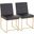 High Back Fuji Contemporary Dining Chair In Gold And Black Faux Leather - Set Of 2