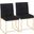 High Back Fuji Contemporary Dining Chair In Gold And Black Velvet - Set Of 2