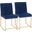 High Back Fuji Contemporary Dining Chair In Gold And Blue Velvet - Set Of 2