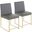 High Back Fuji Contemporary Dining Chair In Gold And Grey Faux Leather - Set Of 2