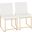 High Back Fuji Contemporary Dining Chair In Gold And White Faux Leather - Set Of 2